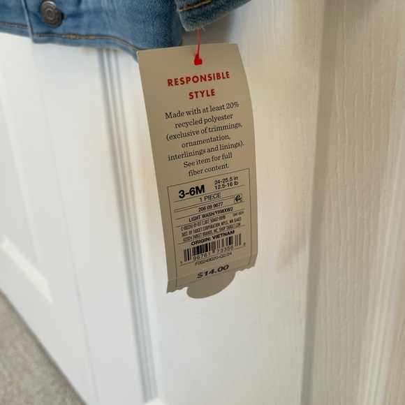 Cat & Jack Jean Jacket - baby girl 3-6m NWT - Picture 2 of 2